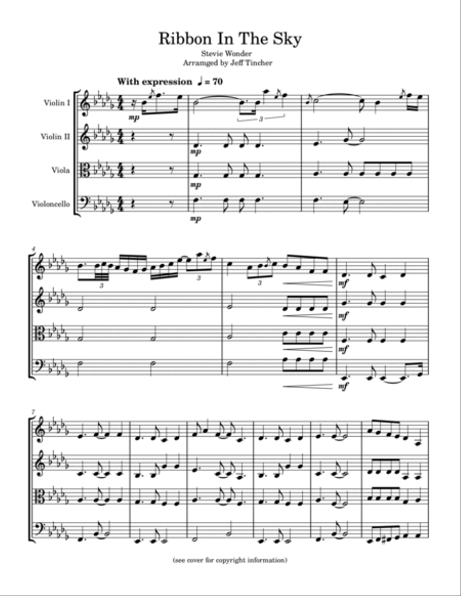 Ribbon In The Sky String Quartet scores gallery preview page 2