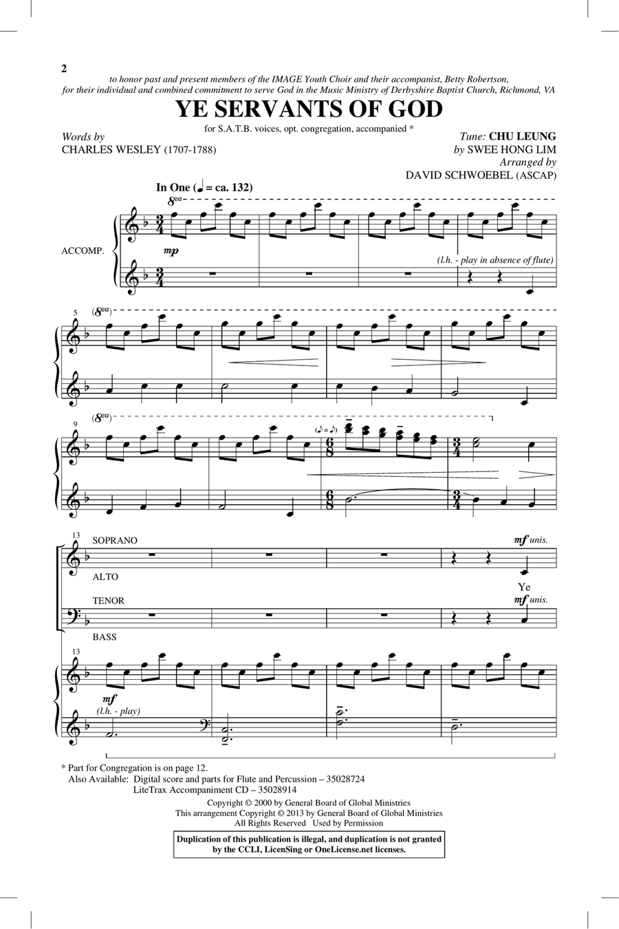 Ye Servants Of God 4-Part scores gallery preview page 1