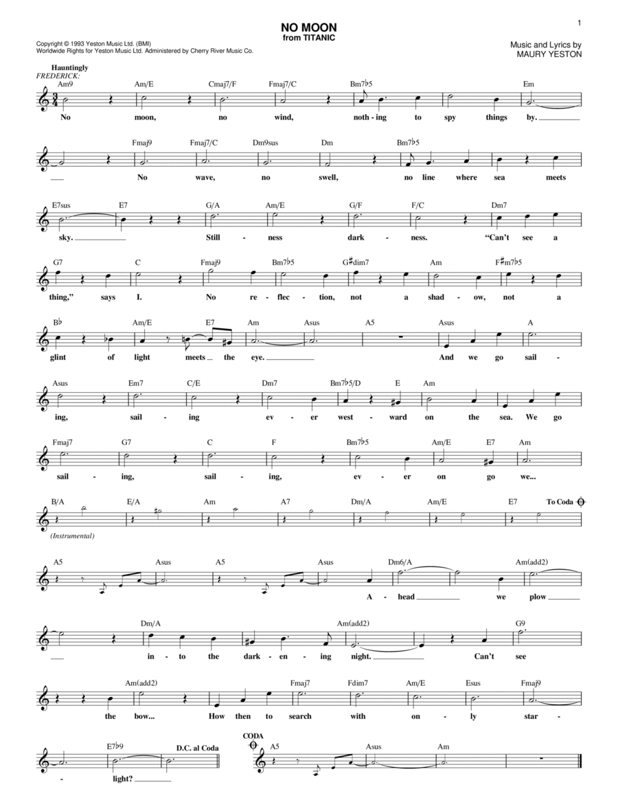 No Moon Piano scores gallery preview page 1