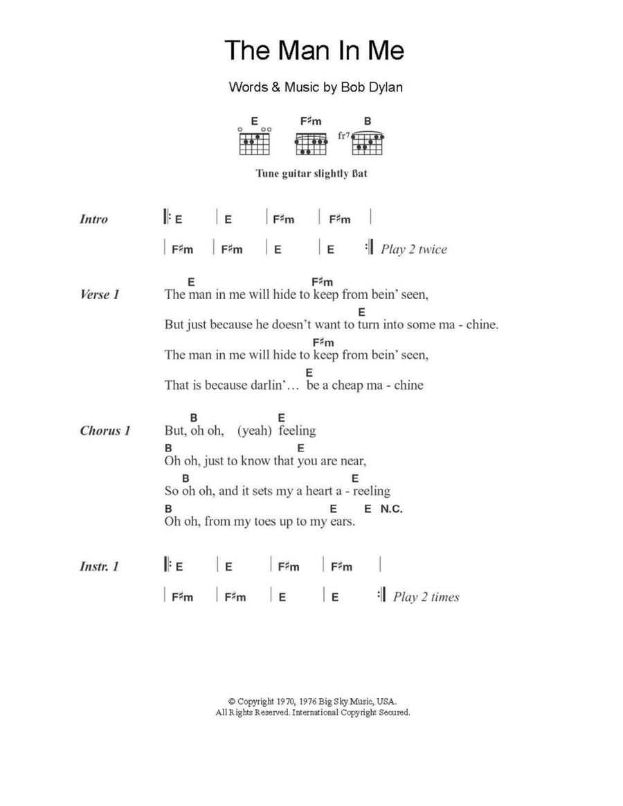 The Man In Me Acoustic Guitar scores gallery preview page 1
