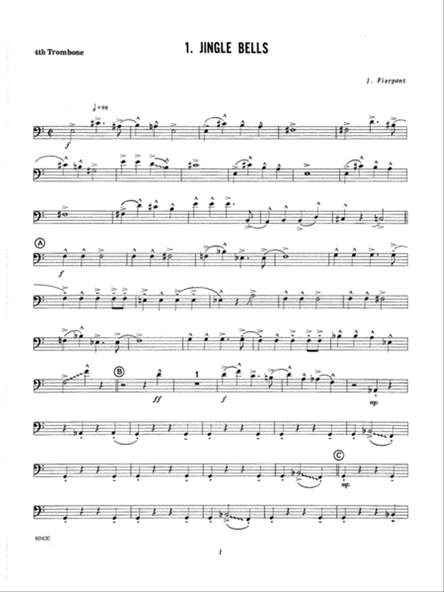 Ten Christmas Carols For Trombone Quintet- 4th Trombone Trombone scores gallery preview page 2