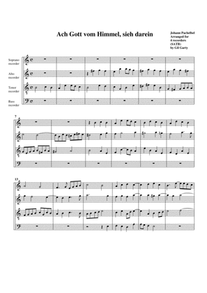 Ach Gott vom Himmel, sieh darein (no.1) (arrangement for 4 recorders)