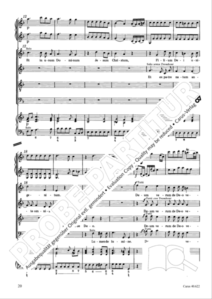 Missa brevis in D minor 4-Part scores gallery preview page 21