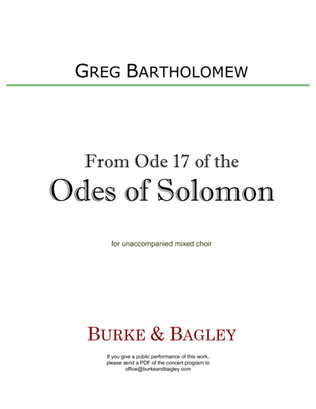 Book cover for From Ode 17 of the Odes of Solomon