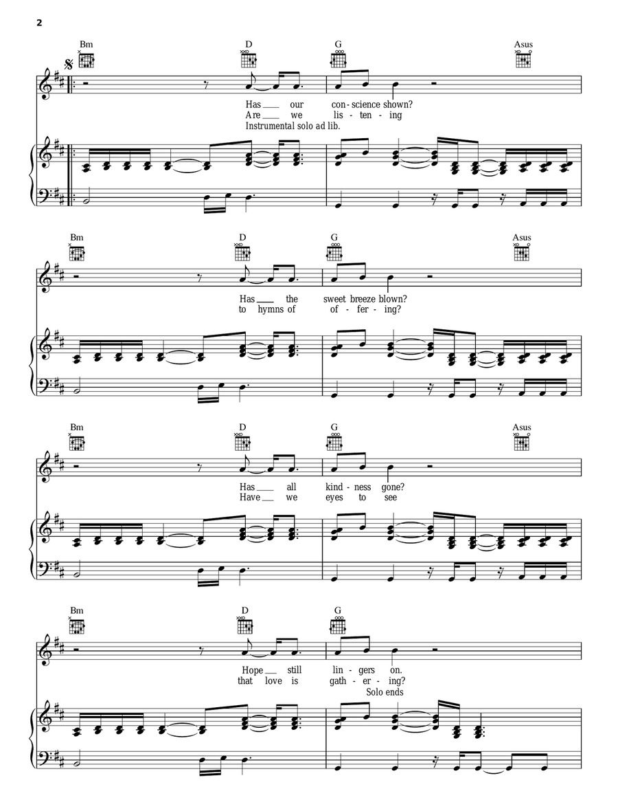 The World I Know Piano, Vocal, Guitar scores gallery preview page 2