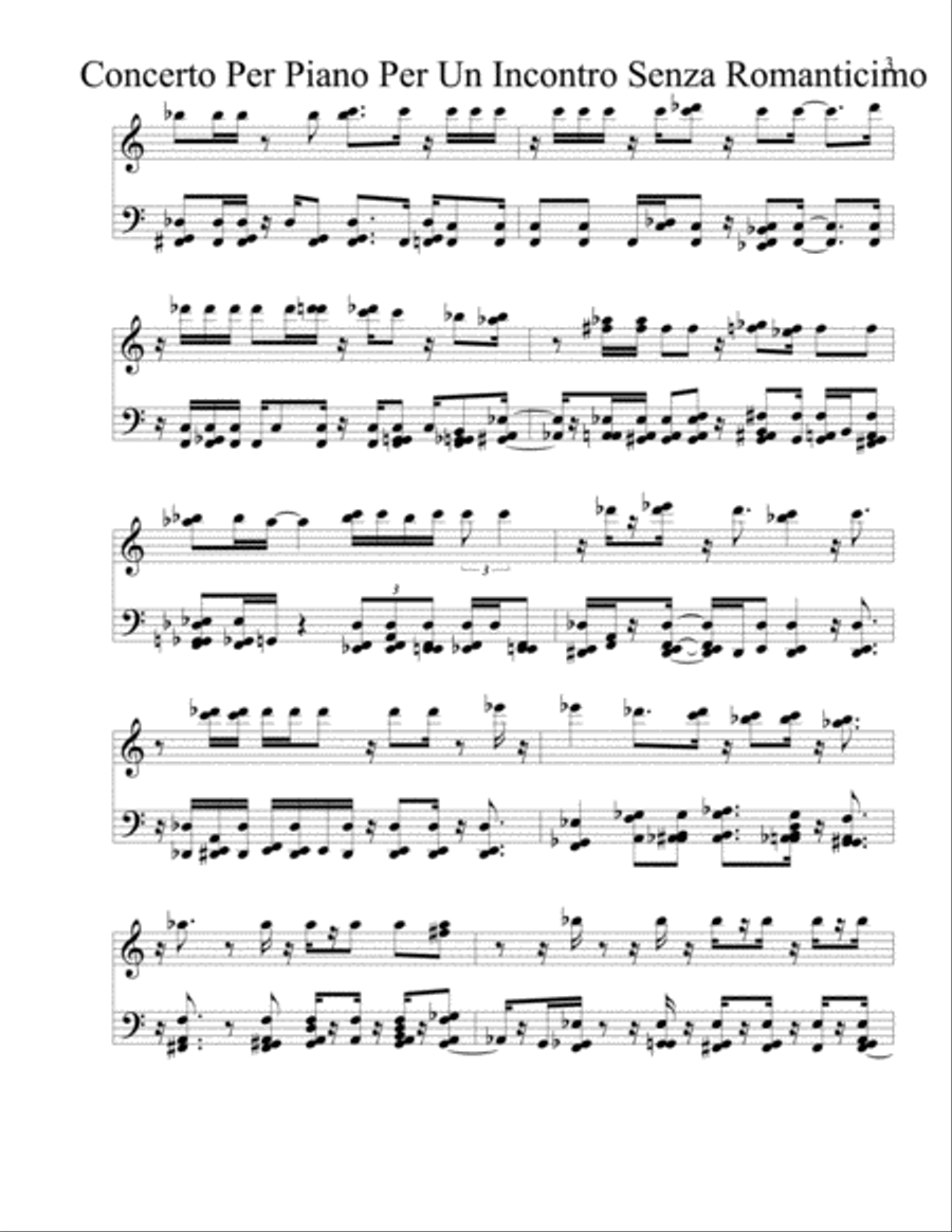 Concerto Per Piano Per Un Incontro Senza Romanticimo in C# Maggiore Piano, Vocal, Guitar scores gallery preview page 3