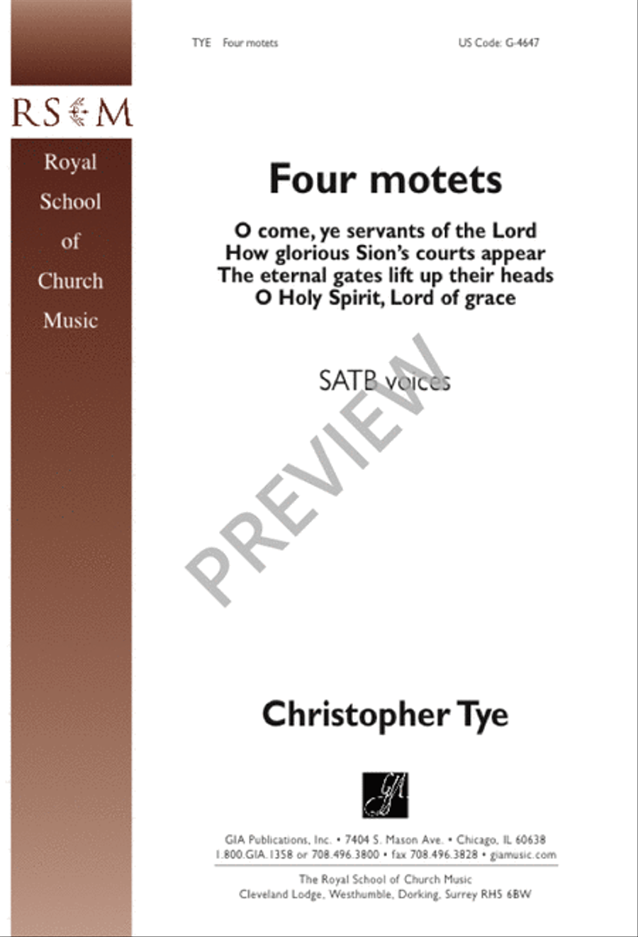 Four Motets 4-Part scores gallery preview page 2