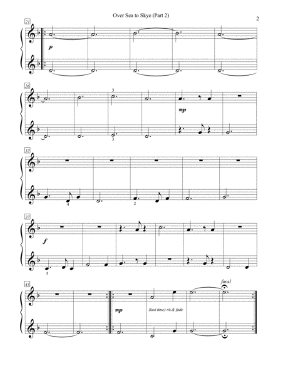Over the Sea to Sky (1P/6H) Easy Piano scores gallery preview page 5