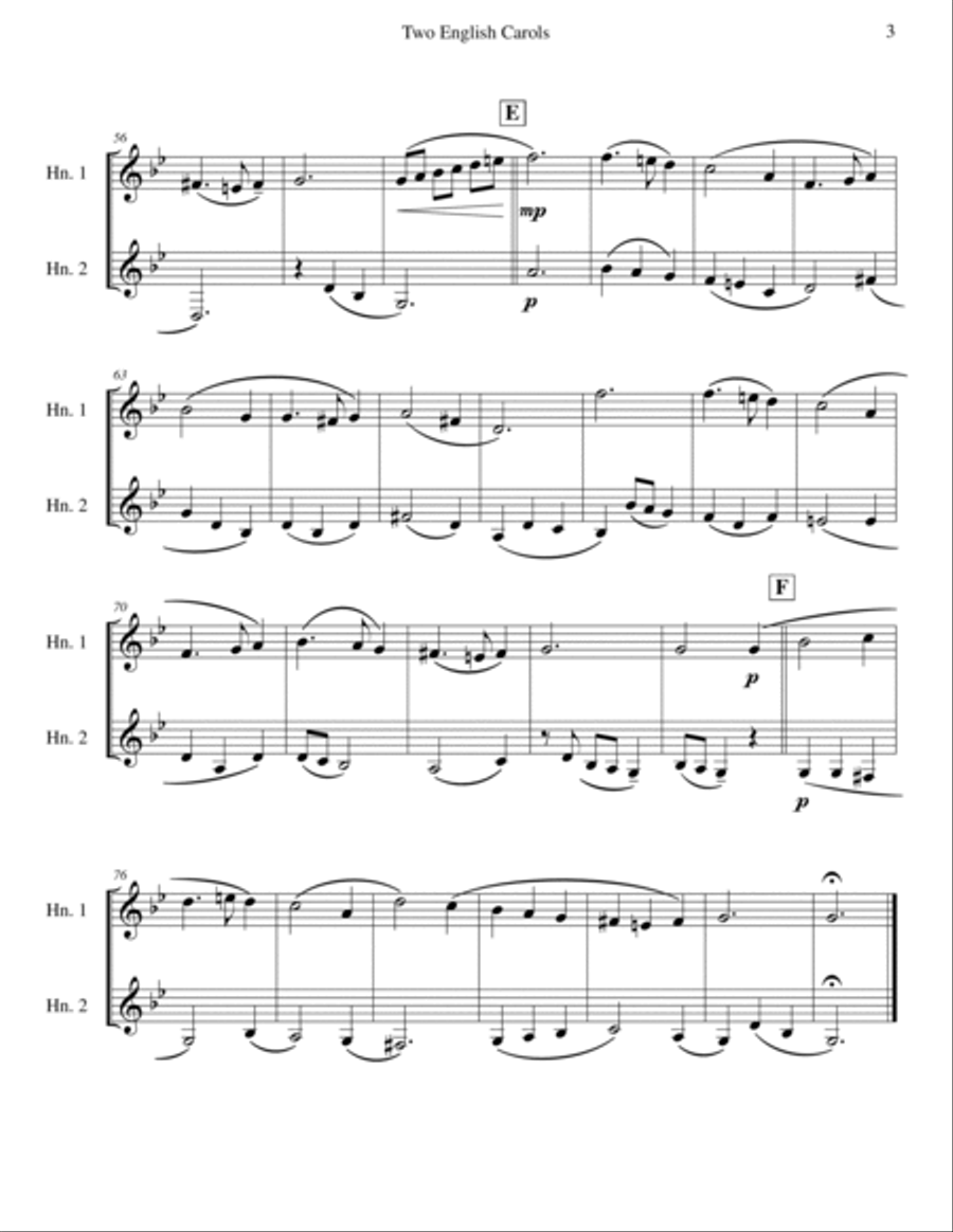 Two English Carols (Coventry Carol; What Child Is This?) Brass Duet scores gallery preview page 3