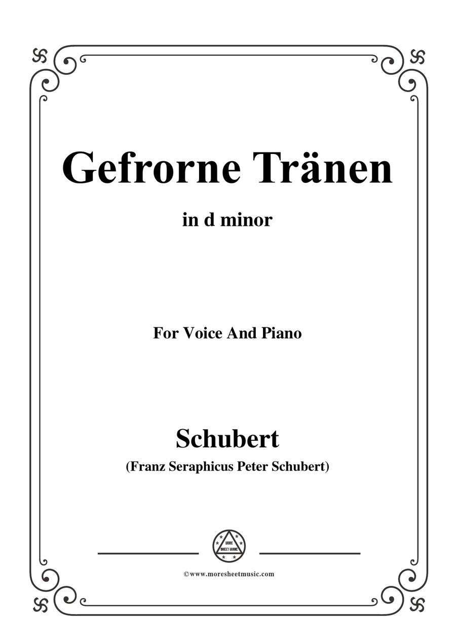 Schubert-Gefrorne Tränen,from 'Winterreise',Op.89(D.911) No.3,in d minor,for Voice&Piano Piano, Vocal scores gallery preview page 1