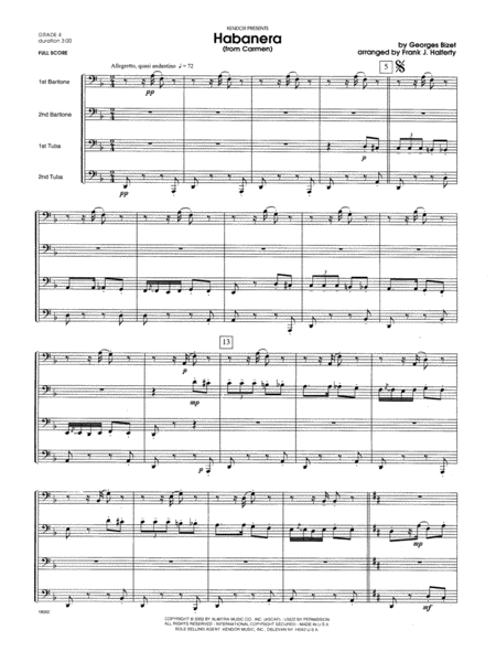 Habanera (from Carmen) - Full Score