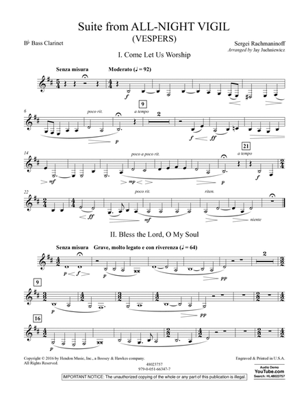 Suite from All-Night Vigil (Vespers) - Bb Bass Clarinet
