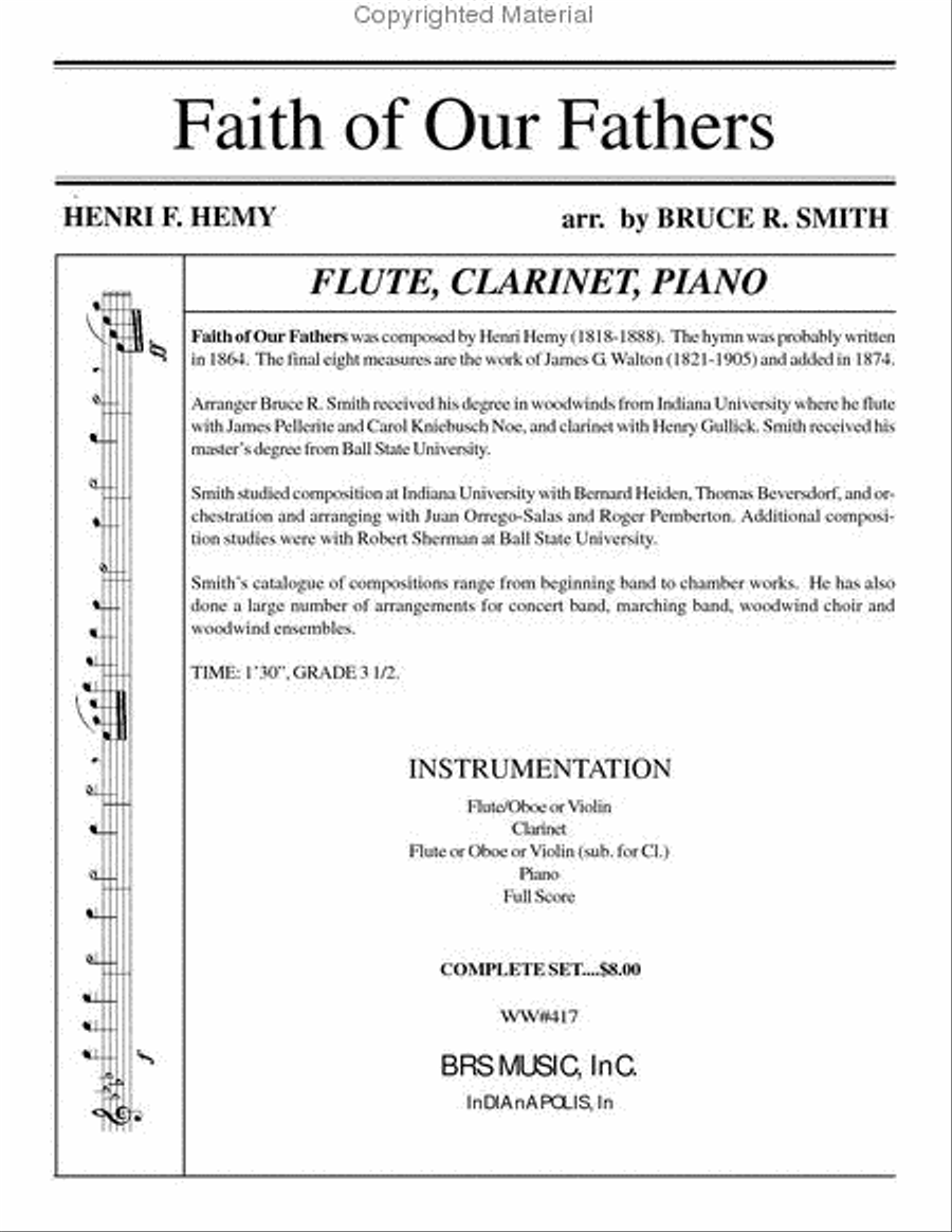 Faith of Our Fathers Woodwind Ensemble scores gallery preview page 2