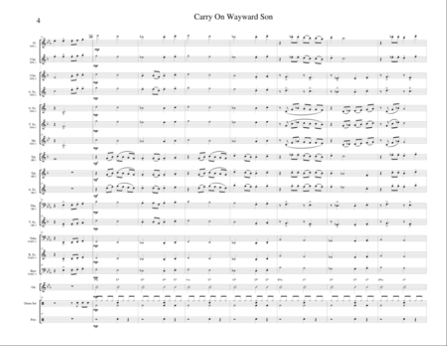 Carry On Wayward Son Small Ensemble scores gallery preview page 5