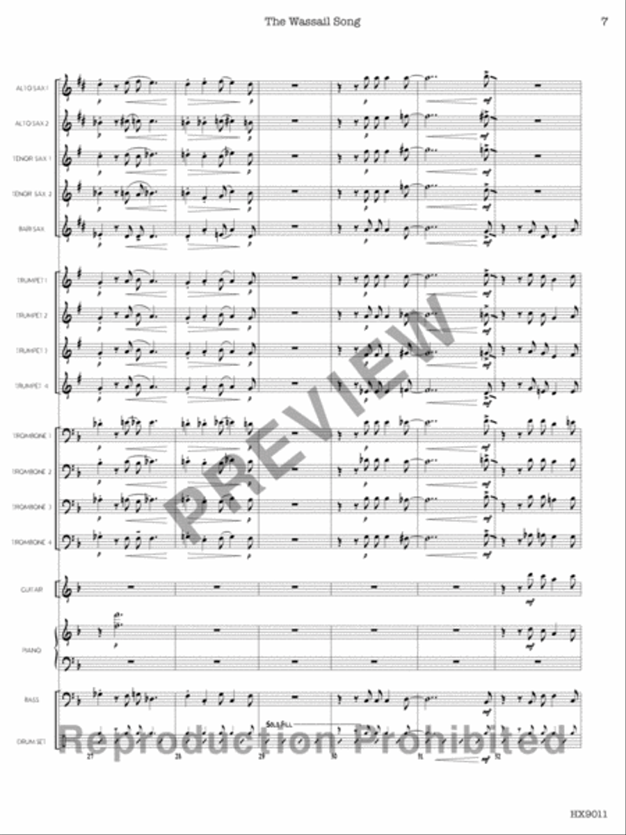 The Wassail Song Jazz Ensemble scores gallery preview page 8