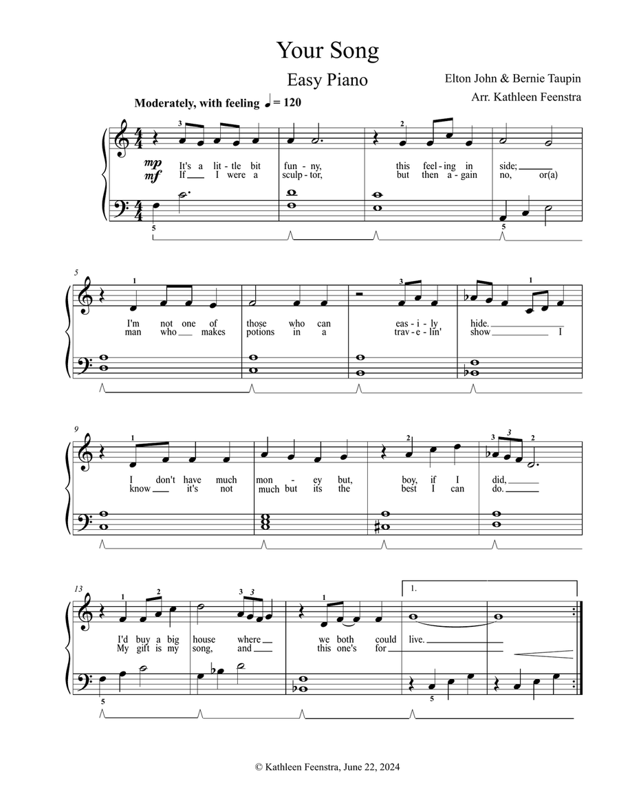 Your Song Voice scores gallery preview page 2