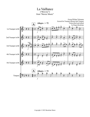 La Vaillance (from "Heroic Music") (Bb) (Trumpet Quintet, Timpani)