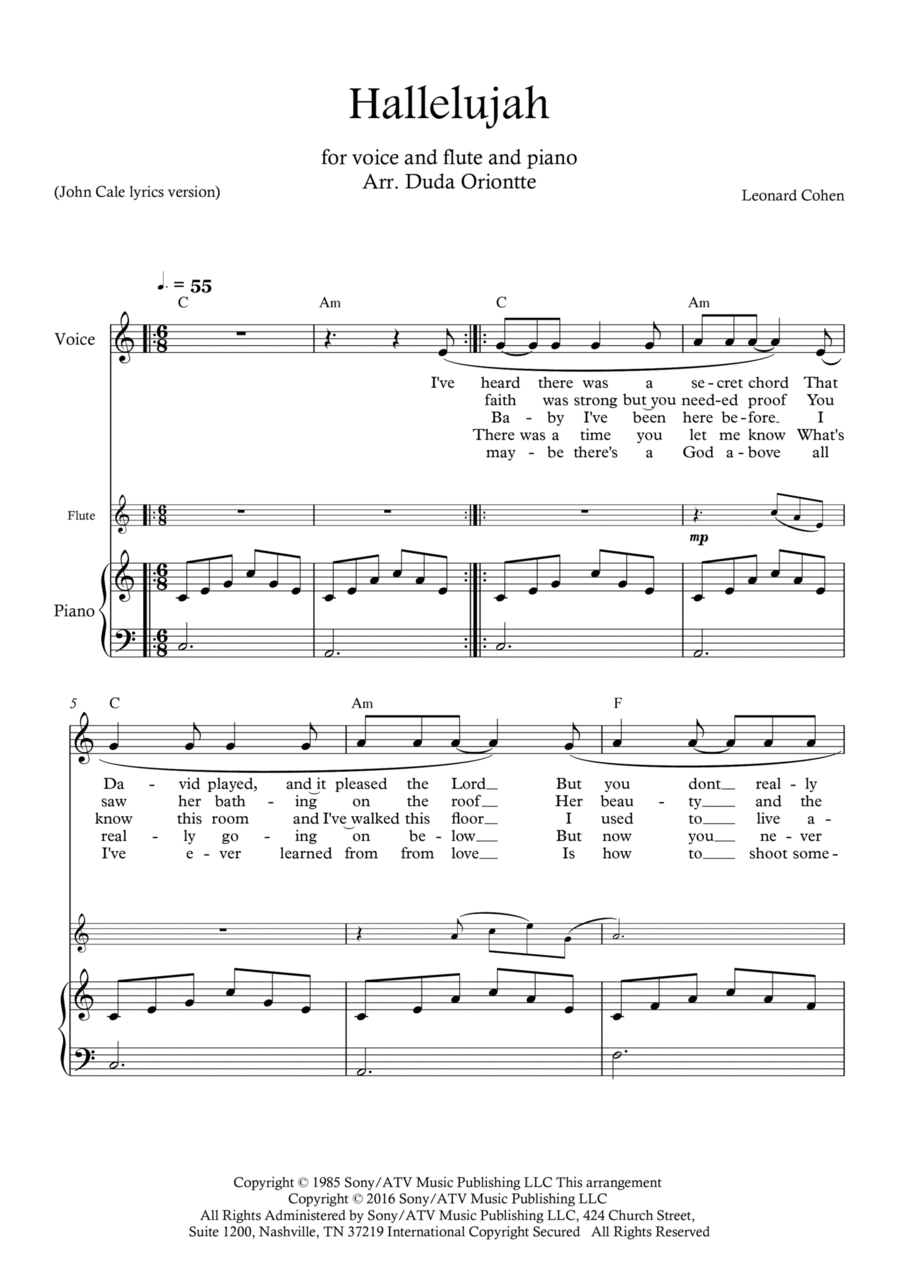 Hallelujah Small Ensemble scores gallery preview page 1