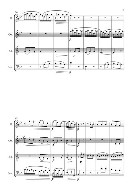 JS Bach "Prelude" From English Suite no 3 BWV 808- Arranged for Wind Quartet image number null