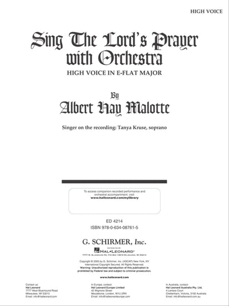 Sing The Lord's Prayer with Orchestra - High Voice High Voice scores gallery preview page 2