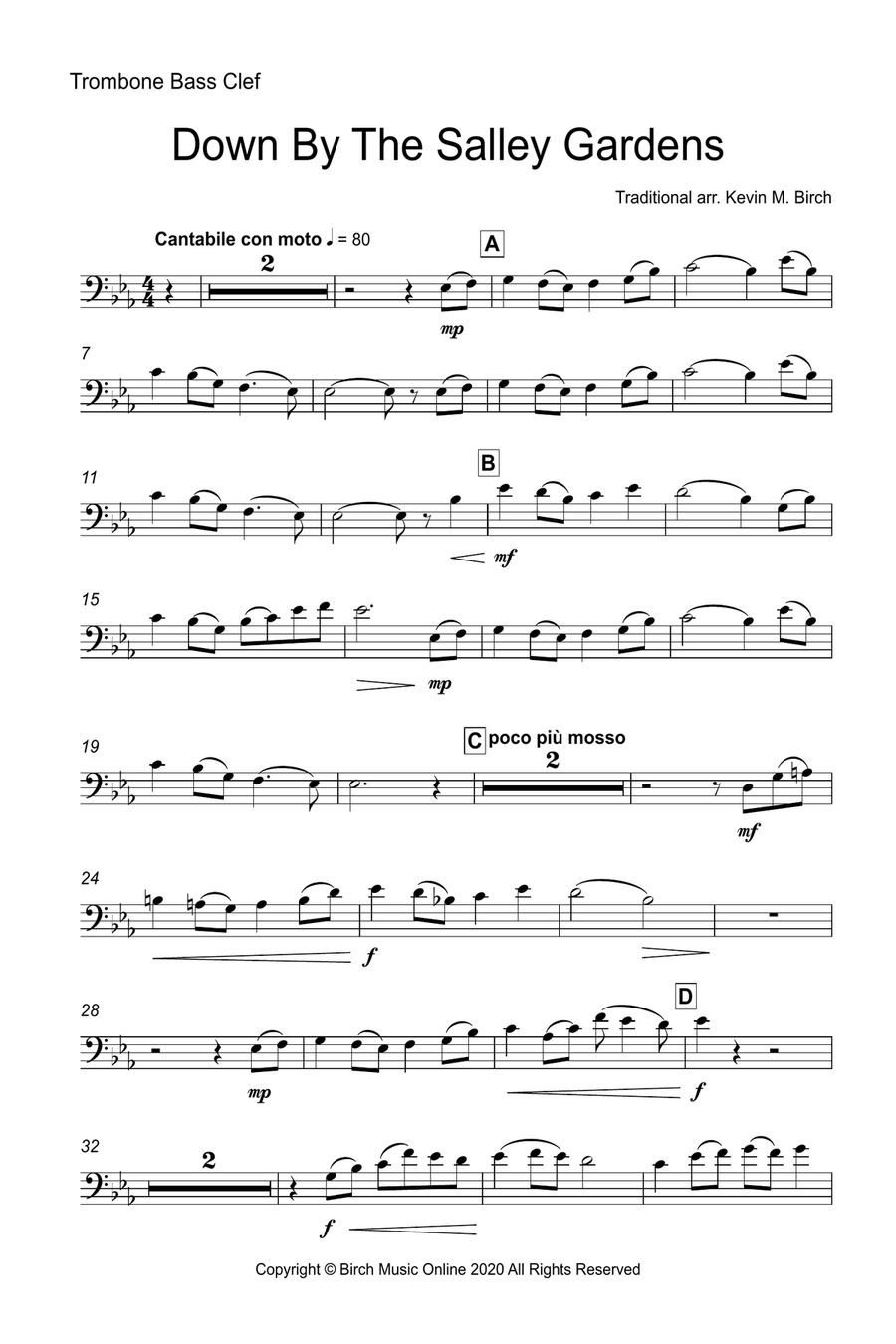 Down By The Salley Gardens Trombone scores gallery preview page 5