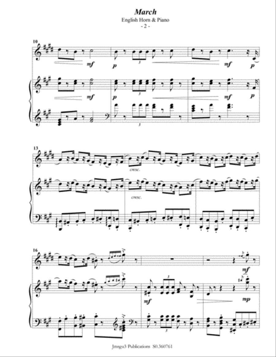 Tchaikovsky: March from Nutcracker Suite for English Horn & Piano English Horn scores gallery preview page 3