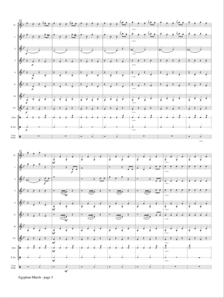 Egyptian March for Clarinet Choir Clarinet Choir scores gallery preview page 4