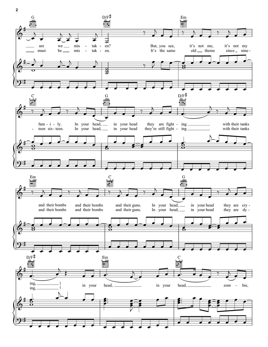 Zombie Acoustic Guitar scores gallery preview page 2
