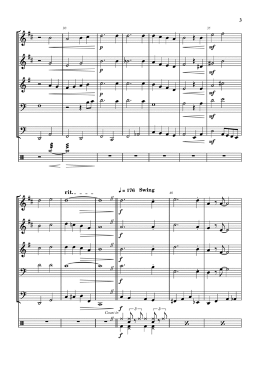 I'll Be Home For Christmas Brass Quintet scores gallery preview page 5