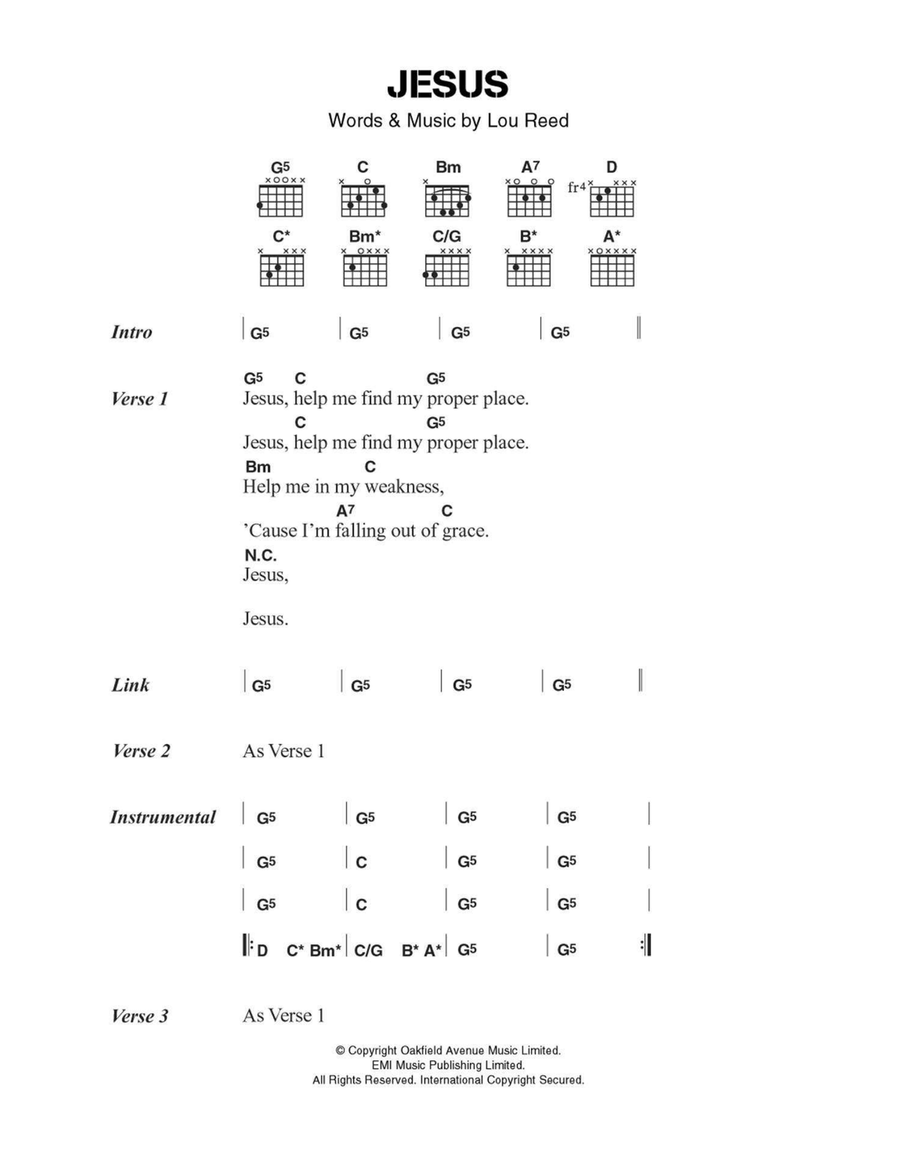 Jesus Easy Guitar scores gallery preview page 1