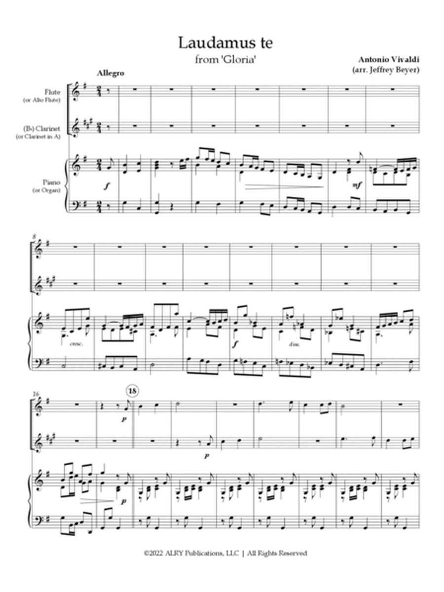 Laudamus Te for Flute, Clarinet and Piano