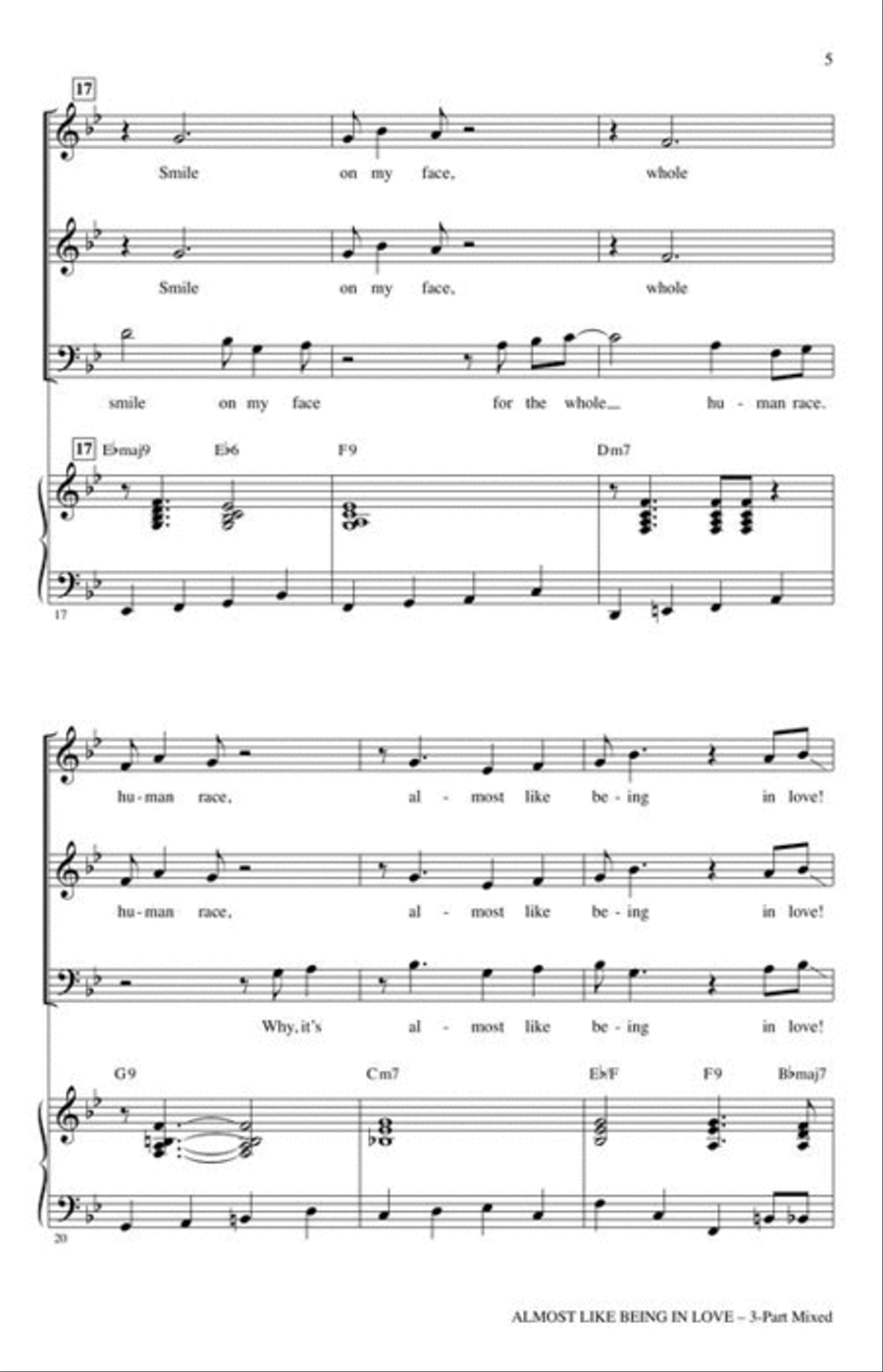Almost Like Being in Love 3-Part scores gallery preview page 5