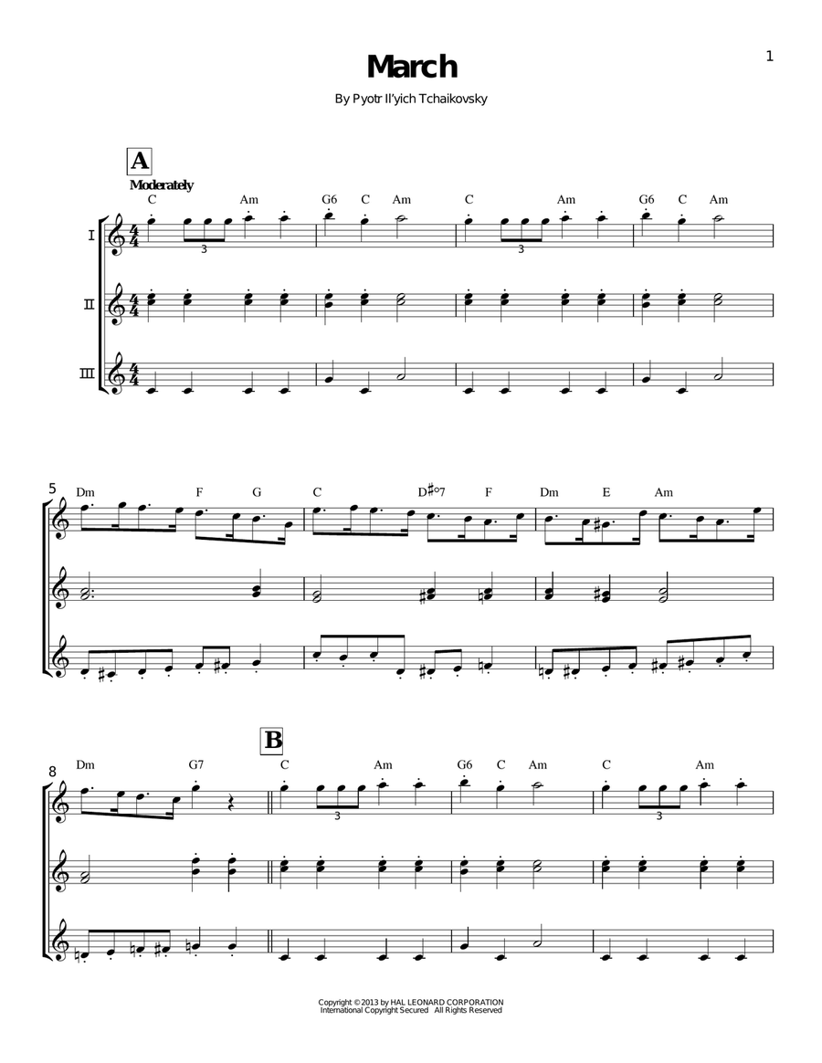March Ukulele scores gallery preview page 1