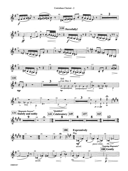 Harry Potter Symphonic Suite: E-flat Contrabass Clarinet