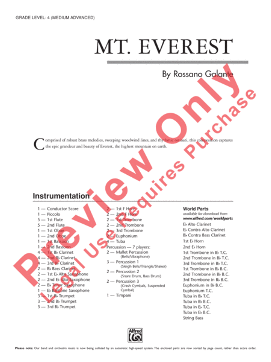 Mt. Everest Concert Band scores gallery preview page 2