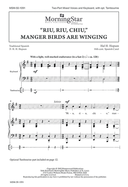Riu, Riu, Chiu, Manger Birds Are Winging (Downloadable)