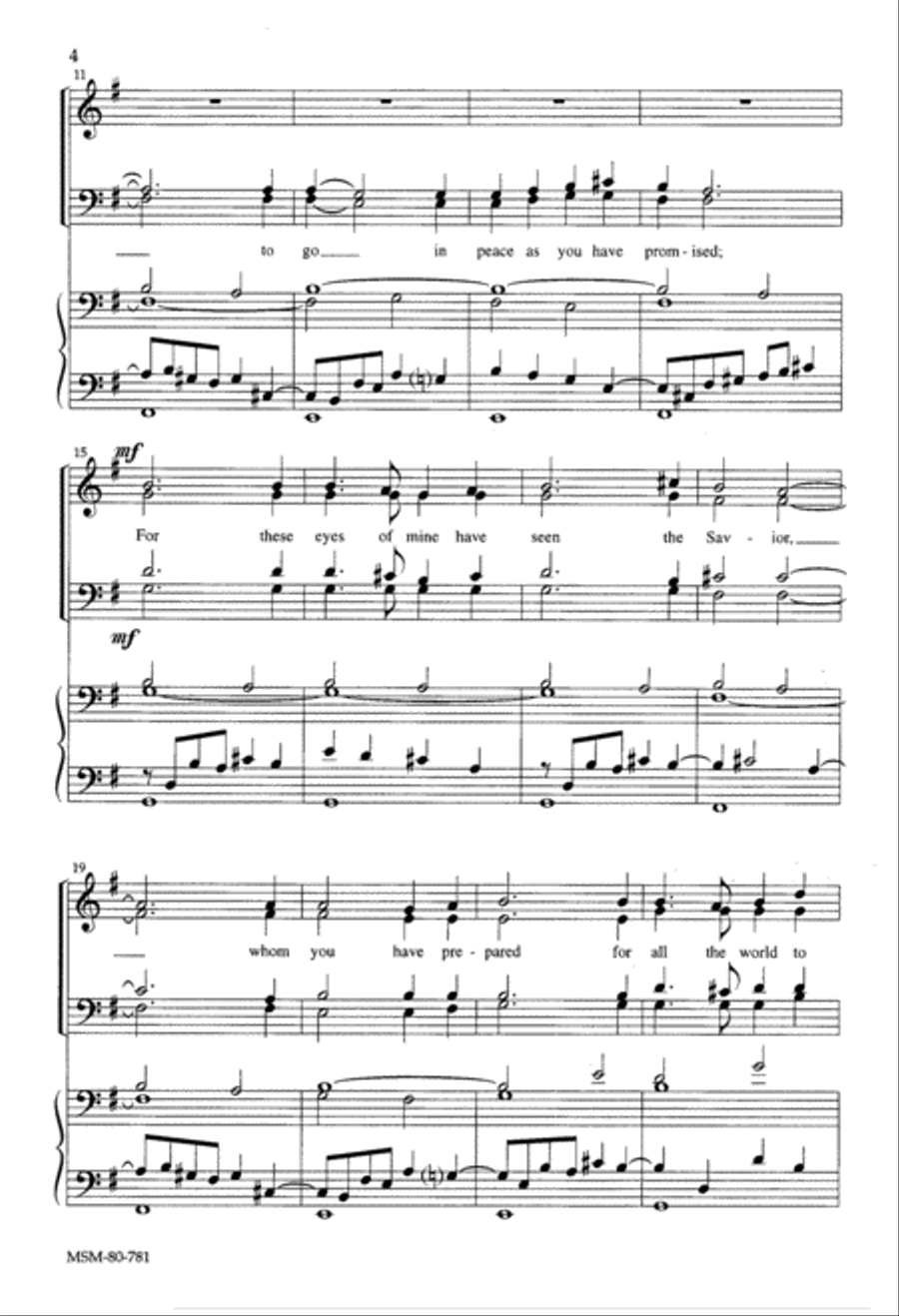 Nunc Dimittis 4-Part scores gallery preview page 3