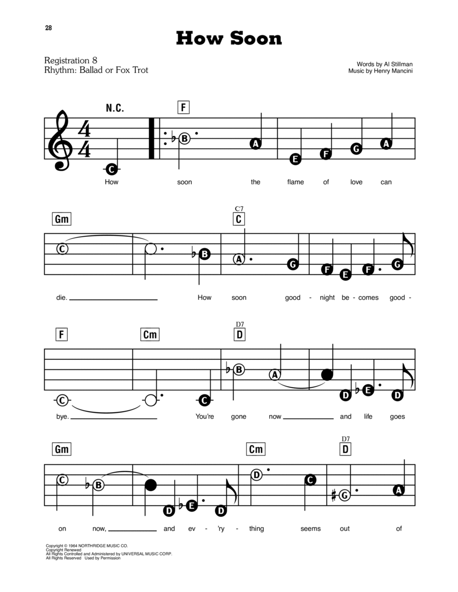 How Soon Electronic Keyboard scores gallery preview page 1