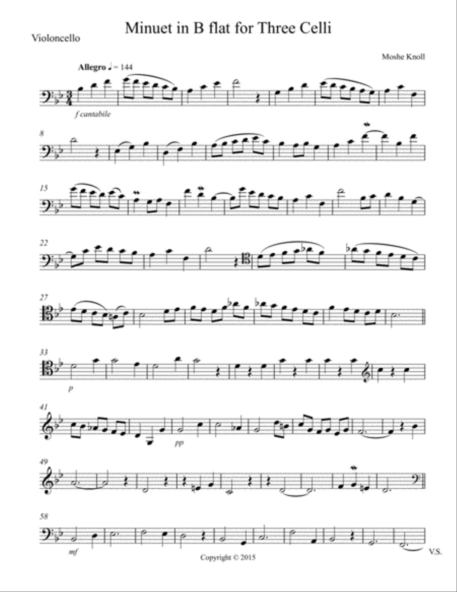 Minuet for 3 Celli String Trio scores gallery preview page 6
