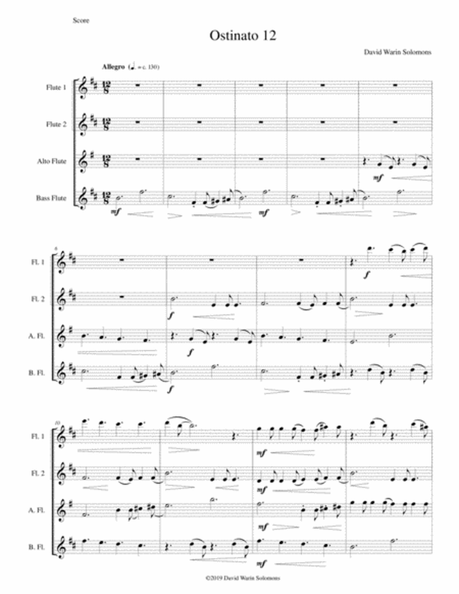 Ostinato 12 for flute quartet image number null
