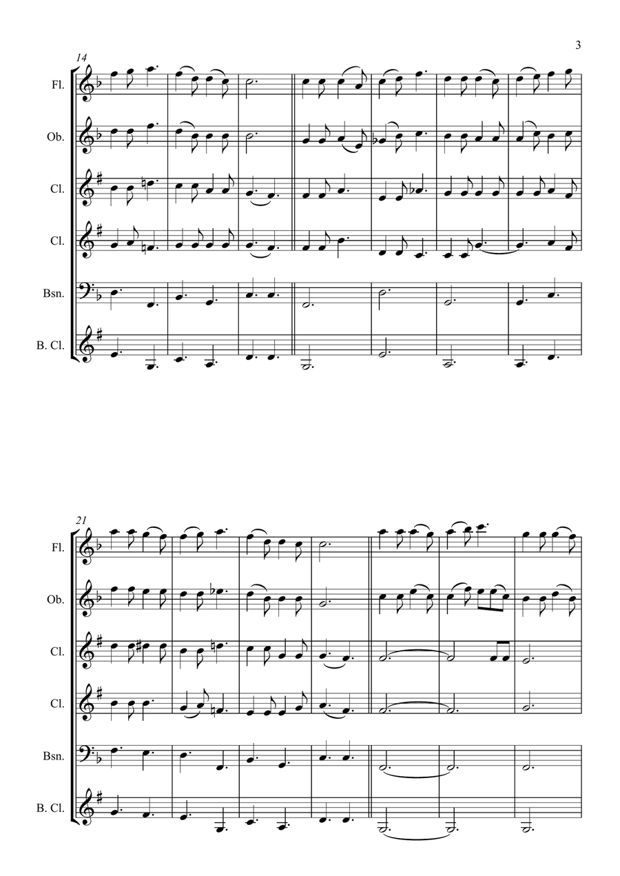 Scots Wha Hae Scots Wha Hae Woodwind Quintet scores gallery preview page 3