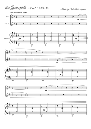 "Gymnopedie No. 1" Piano trio / flute, violin