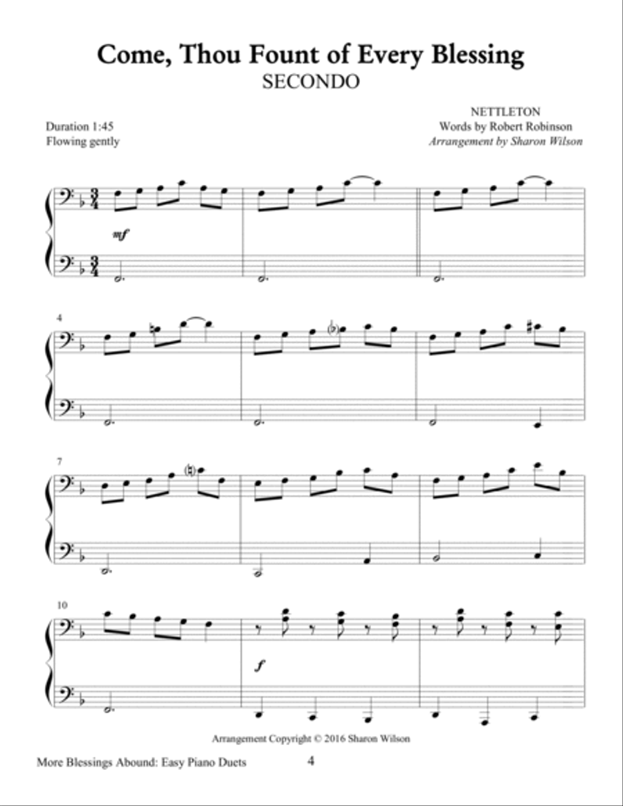 More Blessings Abound (Easy Piano Duets for 1 Piano, 4 Hands) Easy Piano scores gallery preview page 5