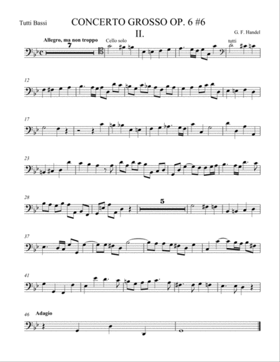 Concerto Grosso Op. 6 #6 Movement II String Orchestra scores gallery preview page 1