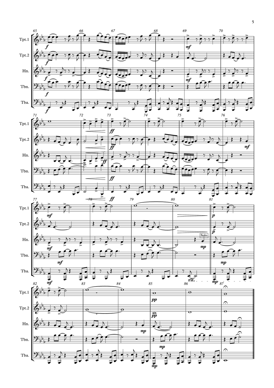 Stand By Me Brass Ensemble scores gallery preview page 5
