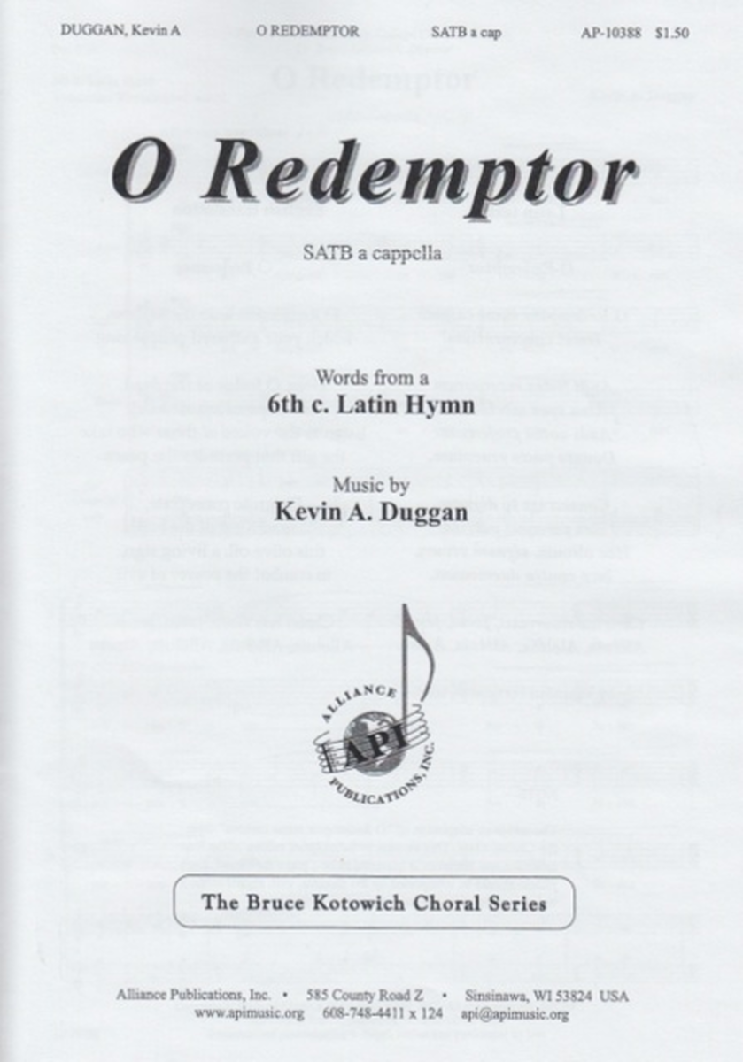 O Redemptor - SATB choir, a cappella image number null