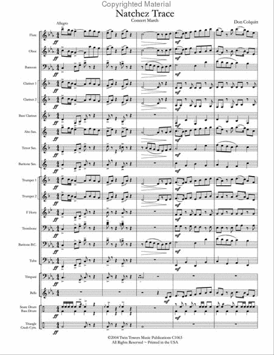 Natchez Trace Concert Band scores gallery preview page 3