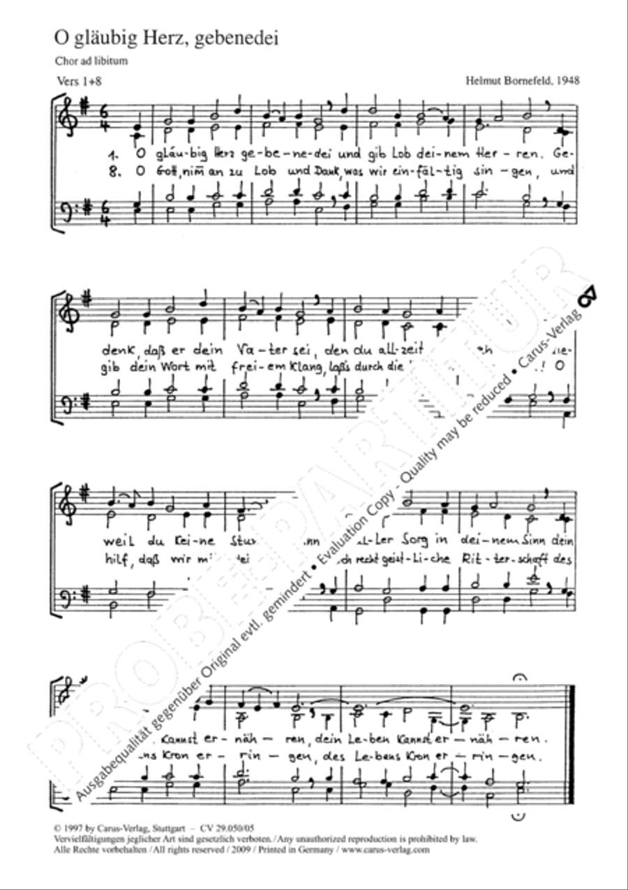 O glaubig Herz, gebenedeit 4-Part scores gallery preview page 2