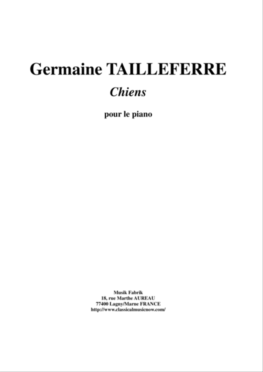 Germaine Tailleferre - Chiens (Dogs) for piano