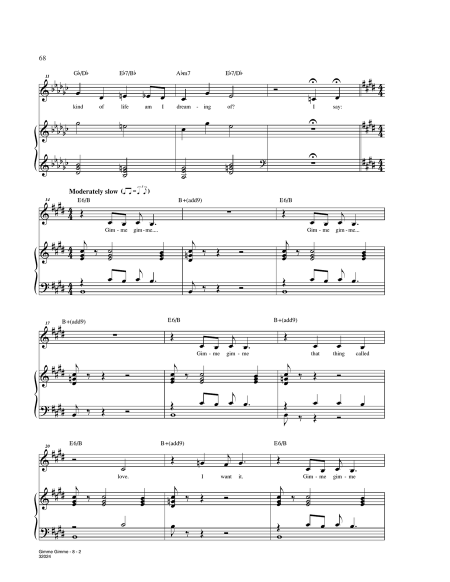 Gimme Gimme (from Thoroughly Modern Millie) Voice scores gallery preview page 2